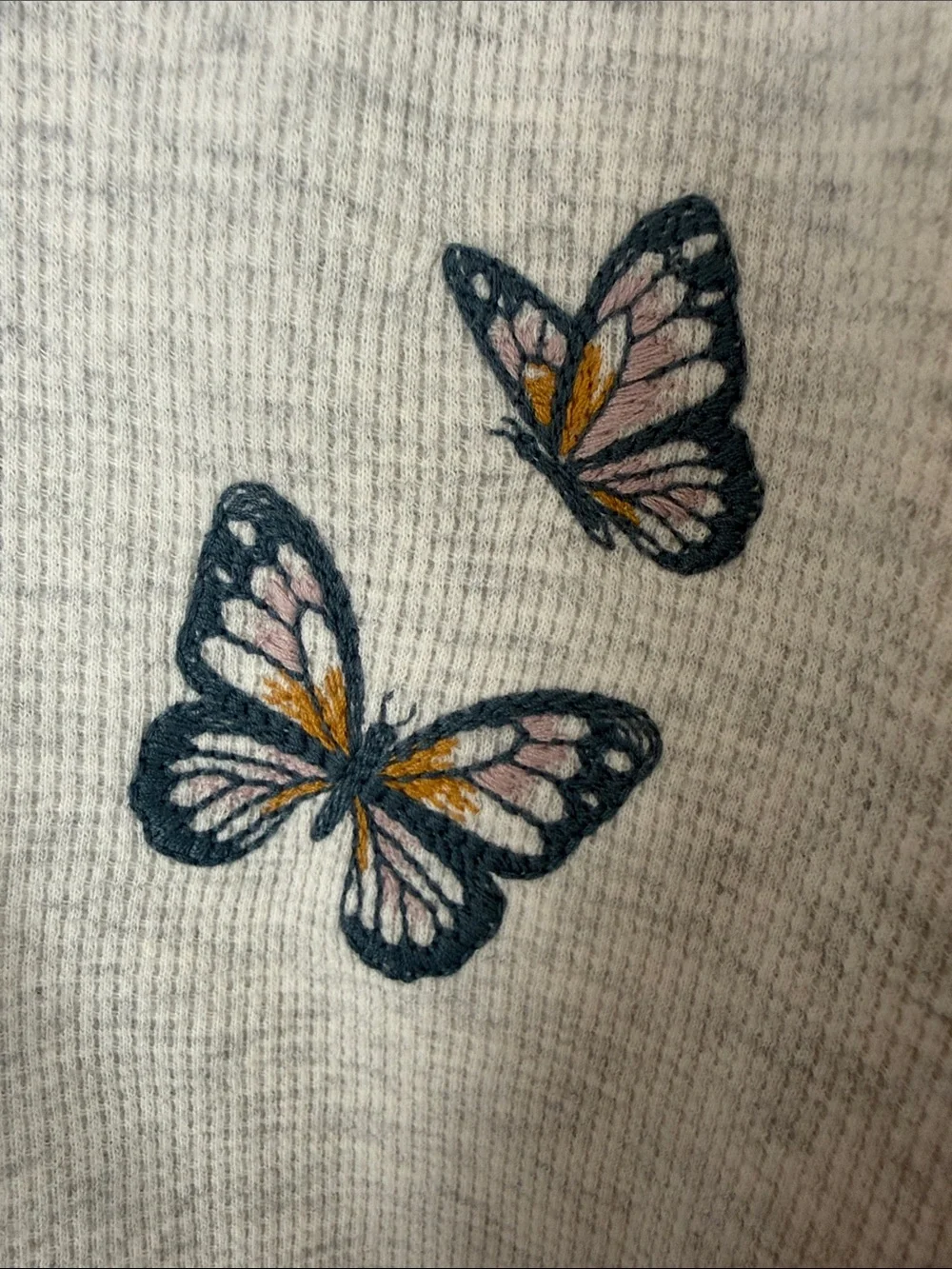 OshKosh B'gosh Heather Gray Hoodie with Butterfly Embroidery